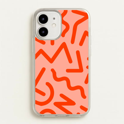 Red Abstract - Eighties  - Eighties Phone Case for iPhone 12 / 12 Pro
