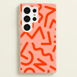 Red Abstract - Eighties  - Eighties Phone Case for Galaxy S25 Ultra