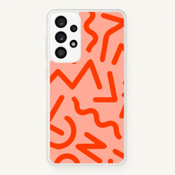Red Abstract - Eighties  - Eighties Phone Case for Galaxy A33