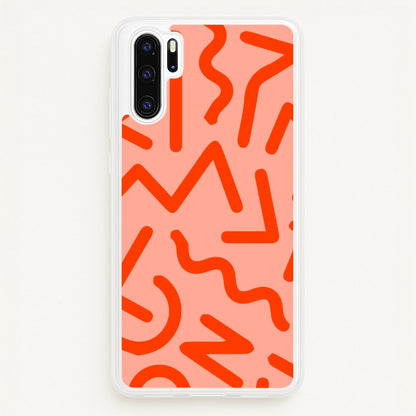 Red Abstract - Eighties  - Eighties Phone Case for Huawei P30 Pro