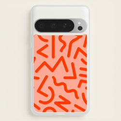Red Abstract - Eighties  - Eighties Phone Case for Google Pixel 9 Pro XL