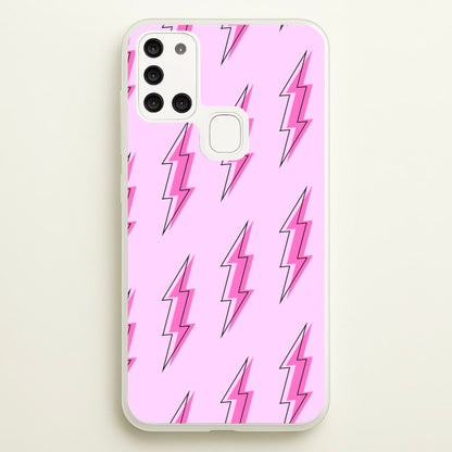 Pink Lightning - Eighties  - Eighties Phone Case for Galaxy A21s
