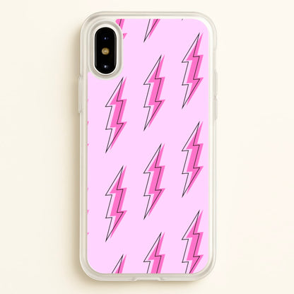 Pink Lightning - Eighties  - Eighties Phone Case for iPhone X / XS
