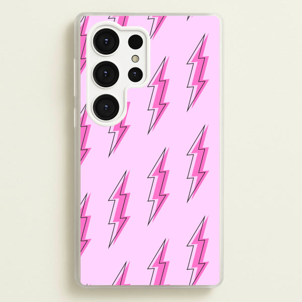 Pink Lightning - Eighties  - Eighties Phone Case for Galaxy S25 Ultra