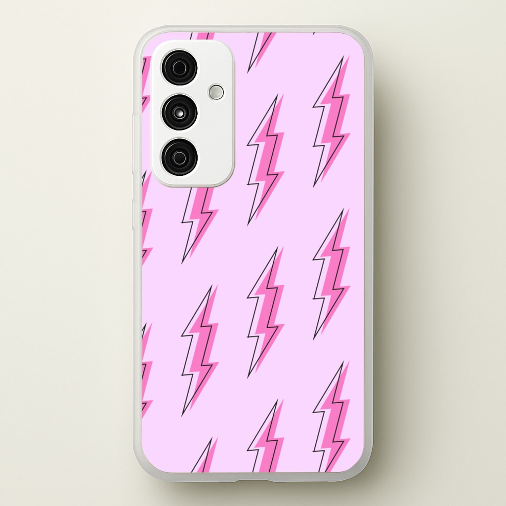 Pink Lightning - Eighties  - Eighties Phone Case for Galaxy A55