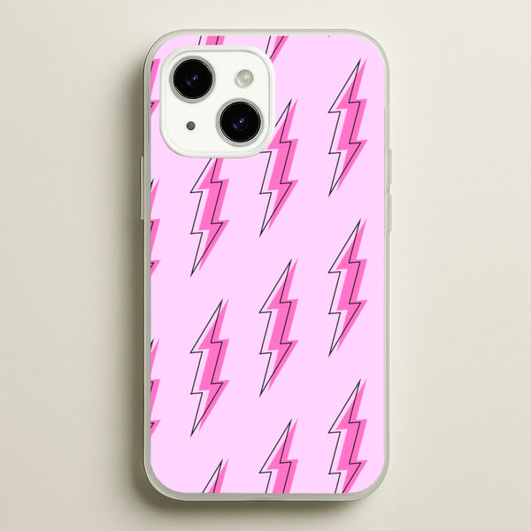 Pink Lightning - Eighties  - Eighties Phone Case for iPhone 15