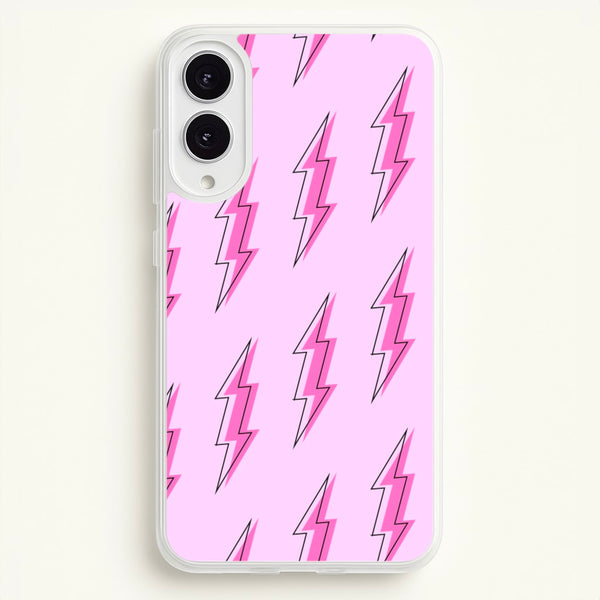 Pink Lightning - Eighties  - Eighties Phone Case for Galaxy S25 Edge