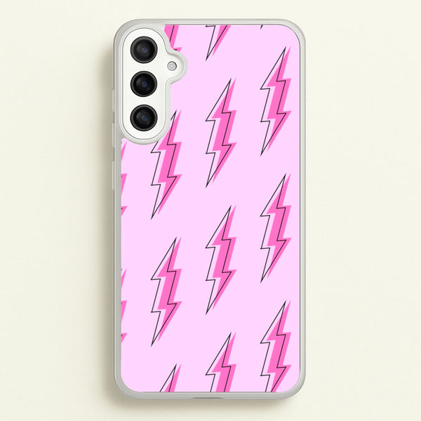Pink Lightning - Eighties  - Eighties Phone Case for Galaxy A34