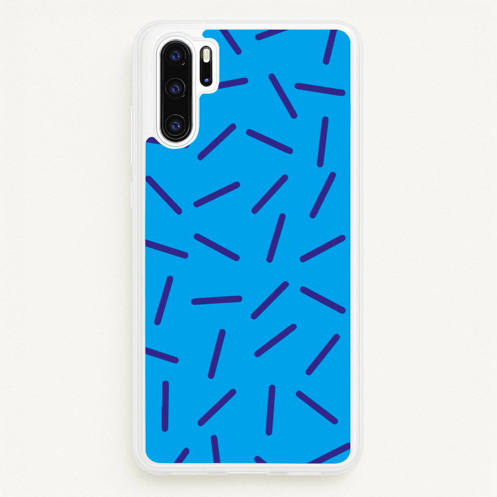 Blue Line Pattern - Eighties  - Eighties Phone Case for Huawei P30 Pro