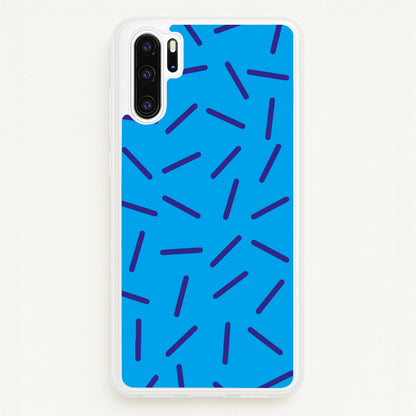 Blue Line Pattern - Eighties  - Eighties Phone Case for Huawei P30 Pro