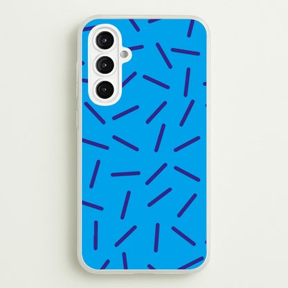 Blue Line Pattern - Eighties  - Eighties Phone Case for Galaxy A16