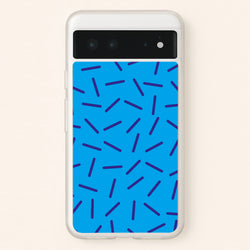 Blue Line Pattern - Eighties  - Eighties Phone Case for Google Pixel 6