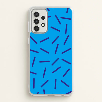 Blue Line Pattern - Eighties  - Eighties Phone Case for Galaxy A52 / A52s