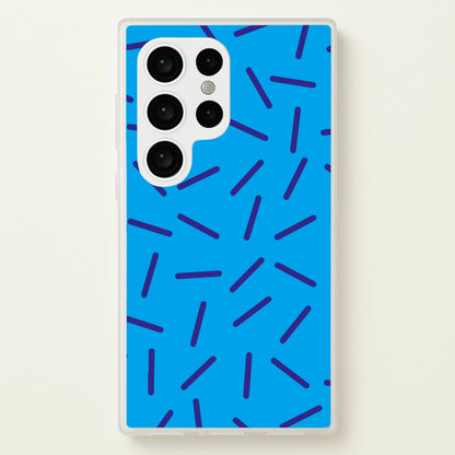 Blue Line Pattern - Eighties  - Eighties Phone Case for Galaxy S24 Ultra