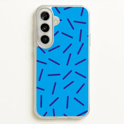 Blue Line Pattern - Eighties  - Eighties Phone Case for Galaxy A56