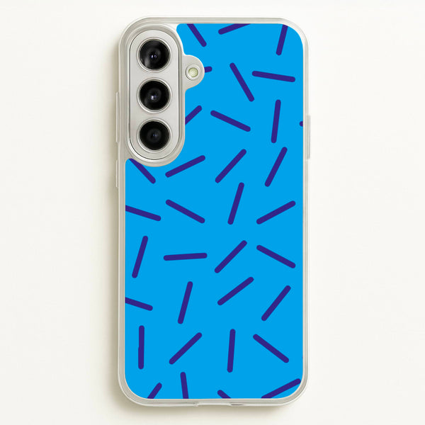 Blue Line Pattern - Eighties  - Eighties Phone Case for Galaxy A56