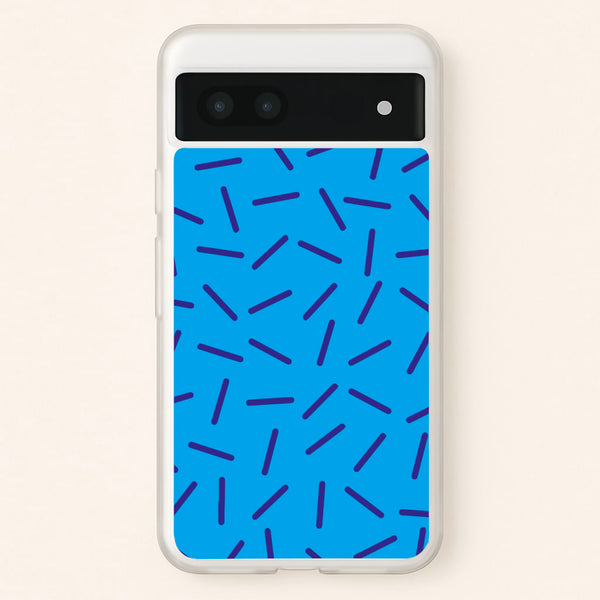Blue Line Pattern - Eighties  - Eighties Phone Case for Google Pixel 7a