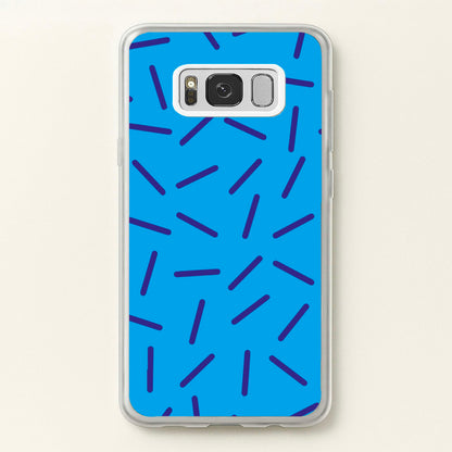 Blue Line Pattern - Eighties  - Eighties Phone Case for Galaxy S8