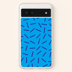 Blue Line Pattern - Eighties  - Eighties Phone Case for Google Pixel 6a