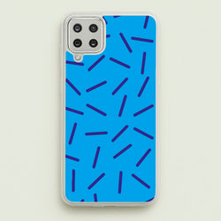 Blue Line Pattern - Eighties  - Eighties Phone Case for Galaxy A12