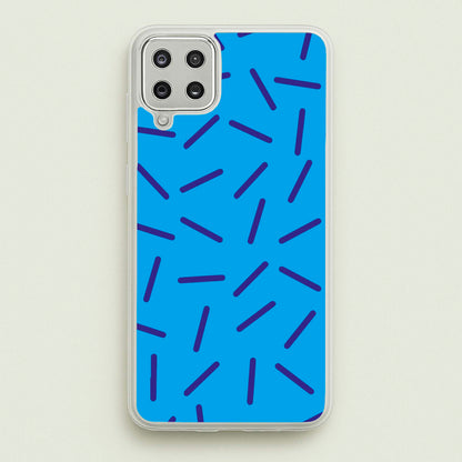 Blue Line Pattern - Eighties  - Eighties Phone Case for Galaxy A12