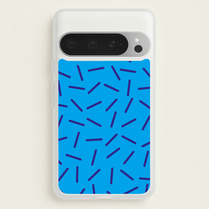 Blue Line Pattern - Eighties  - Eighties Phone Case for Google Pixel 9 Pro XL