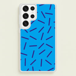 Blue Line Pattern - Eighties  - Eighties Phone Case for Galaxy S22 Ultra