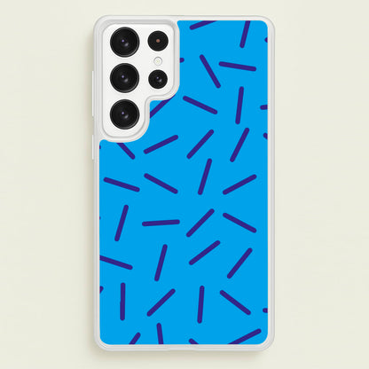 Blue Line Pattern - Eighties  - Eighties Phone Case for Galaxy S22 Ultra