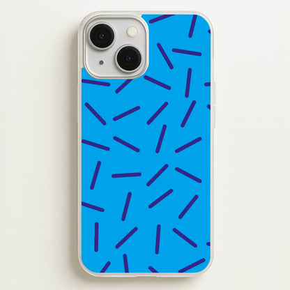 Blue Line Pattern - Eighties  - Eighties Phone Case for iPhone 13 Mini