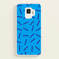 Blue Line Pattern - Eighties  - Eighties Phone Case for Galaxy S9