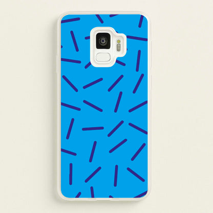 Blue Line Pattern - Eighties  - Eighties Phone Case for Galaxy S9