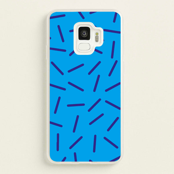 Blue Line Pattern - Eighties  - Eighties Phone Case for Galaxy S9