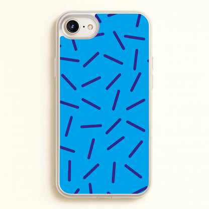 Blue Line Pattern - Eighties  - Eighties Phone Case for iPhone 6 / 7 / 8 / SE