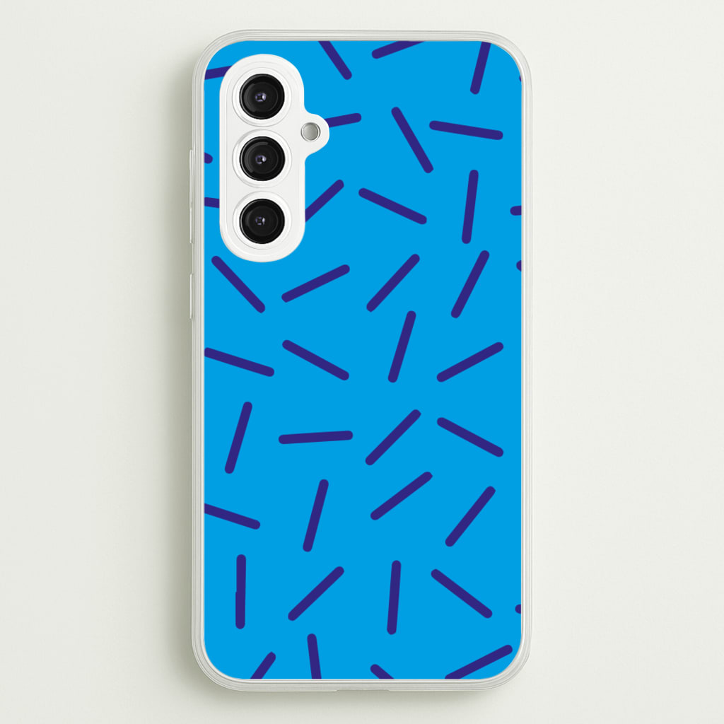 Blue Line Pattern - Eighties  - Eighties Phone Case for Galaxy S23FE