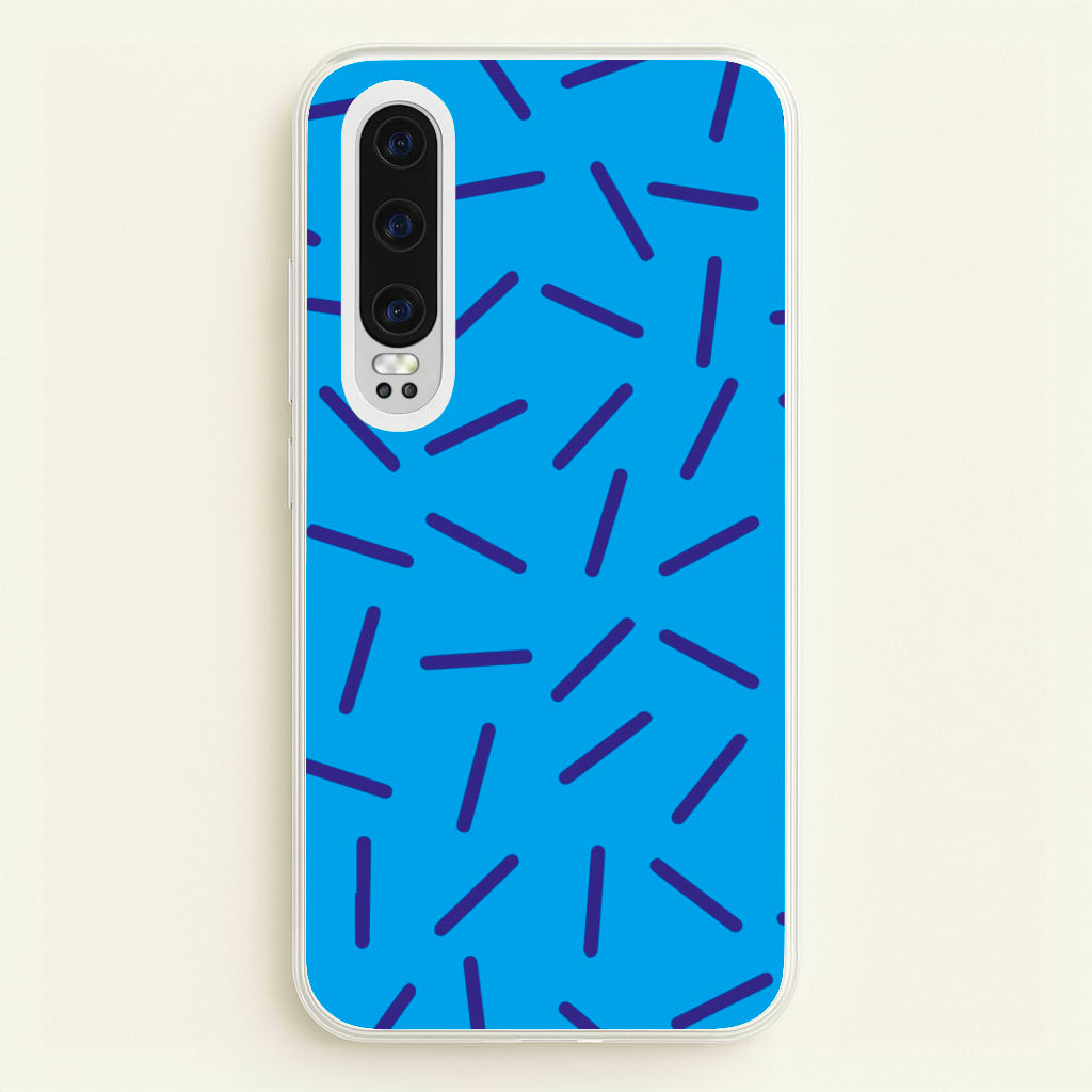 Blue Line Pattern - Eighties  - Eighties Phone Case for Huawei P30