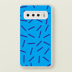Blue Line Pattern - Eighties  - Eighties Phone Case for Galaxy S10