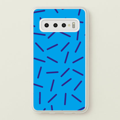Blue Line Pattern - Eighties  - Eighties Phone Case for Galaxy S10