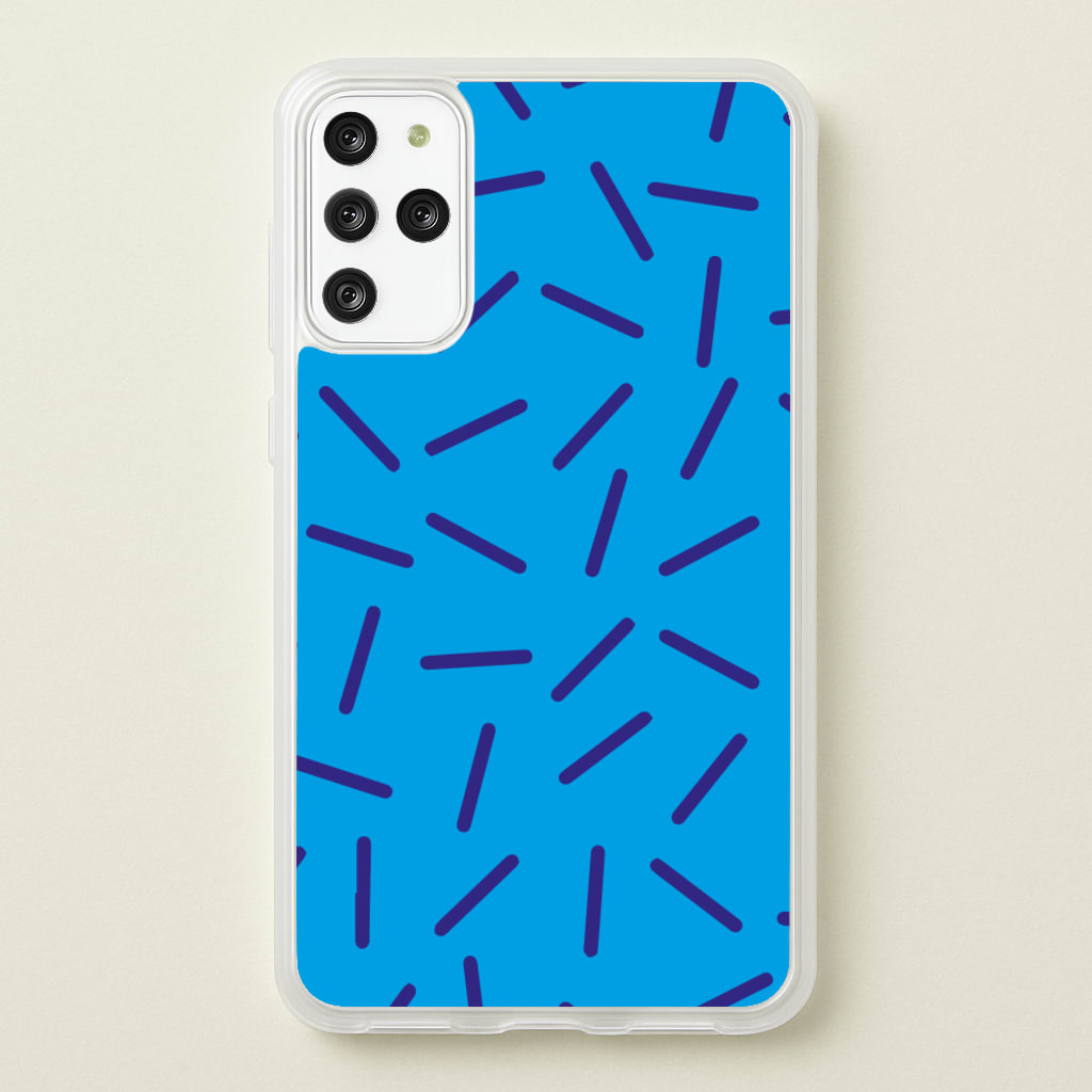Blue Line Pattern - Eighties  - Eighties Phone Case for Galaxy S20 Plus