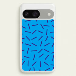 Blue Line Pattern - Eighties  - Eighties Phone Case for Google Pixel 9 / 9 Pro