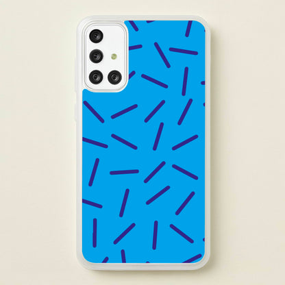 Blue Line Pattern - Eighties  - Eighties Phone Case for Galaxy A71