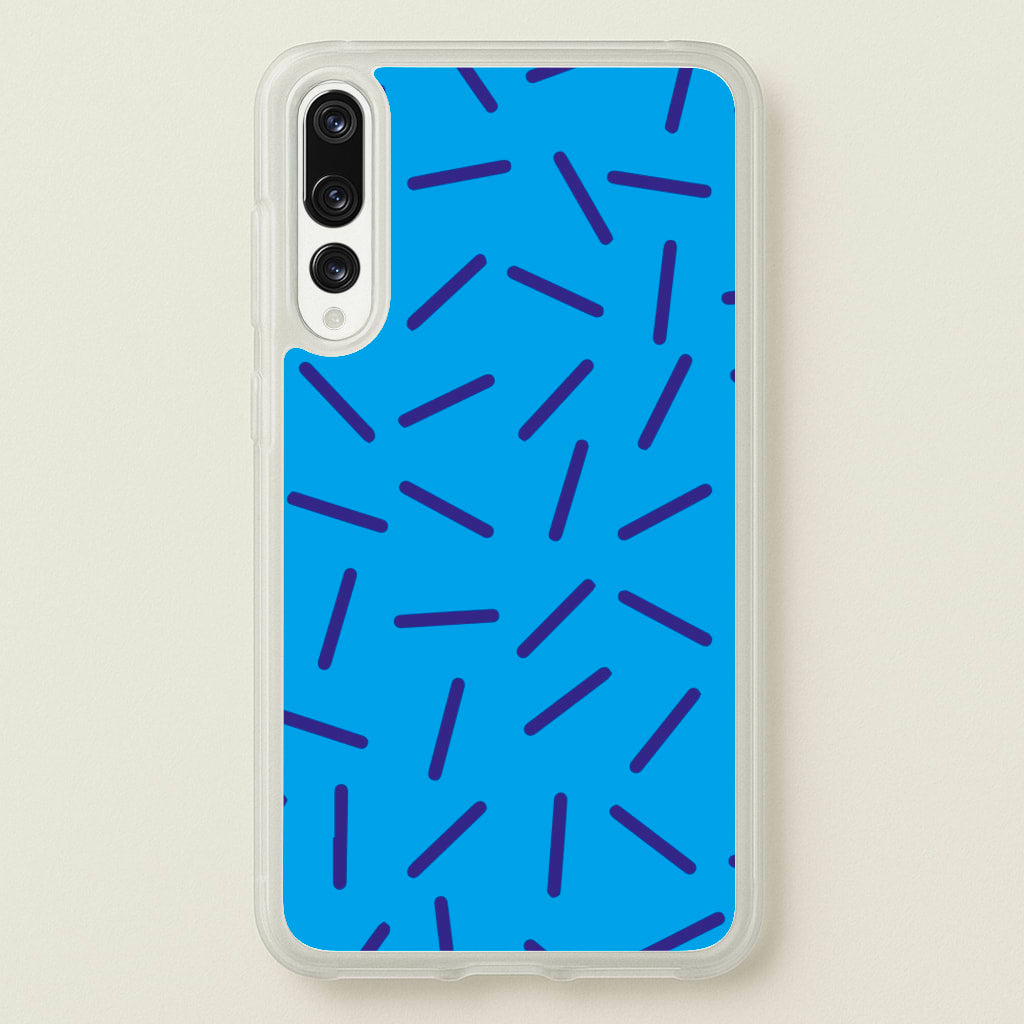 Blue Line Pattern - Eighties  - Eighties Phone Case for Huawei P20 Pro