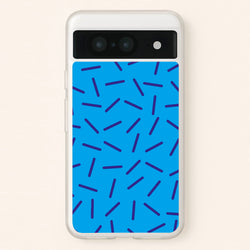 Blue Line Pattern - Eighties  - Eighties Phone Case for Google Pixel 8