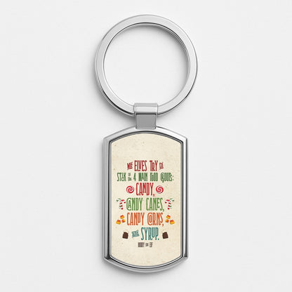 The Four Main Food Groups - Elf Silver Keyring