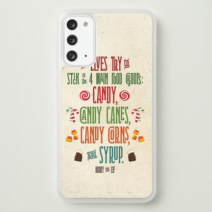 The Four Main Food Groups - Elf  - Christmas Phone Case for Galaxy Note 20