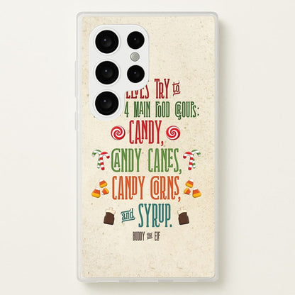 The Four Main Food Groups - Elf  - Christmas Phone Case for Galaxy S24 Ultra