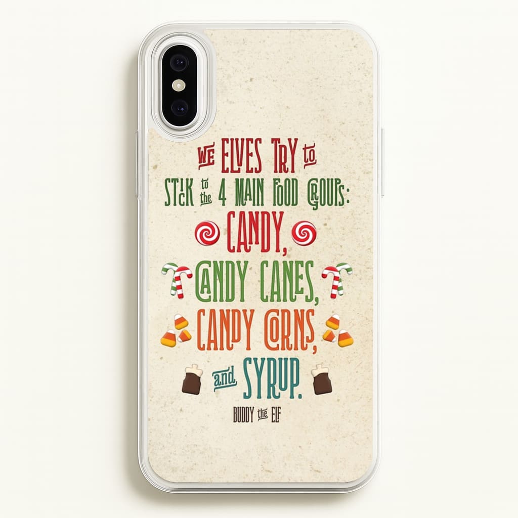 The Four Main Food Groups - Elf  - Christmas Phone Case for iPhone XS Max