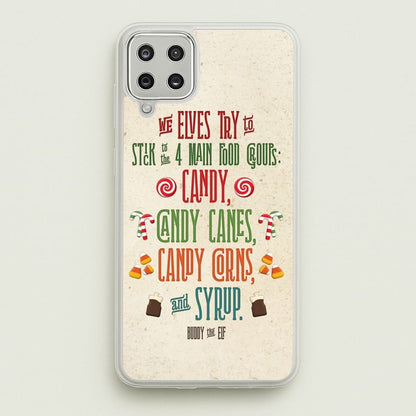 The Four Main Food Groups - Elf  - Christmas Phone Case for Galaxy A12