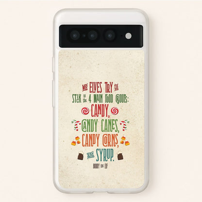 The Four Main Food Groups - Elf  - Christmas Phone Case for Google Pixel 7 Pro