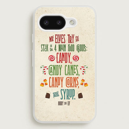 The Four Main Food Groups - Elf  - Christmas Phone Case for Google Pixel 9a
