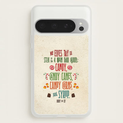 The Four Main Food Groups - Elf  - Christmas Phone Case for Google Pixel 9 Pro XL